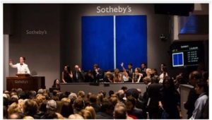 Million dollars at an auction at Sotheby's